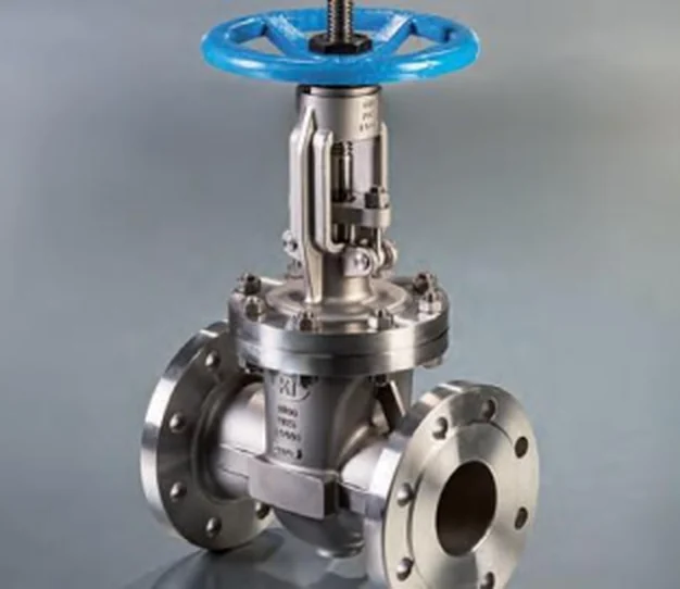 Gate valve with rising stem, handwheel and raised face flanges