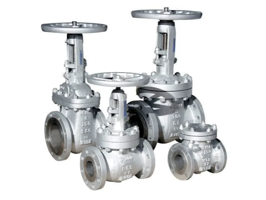Globe and check valves with handwheels and flanged ends