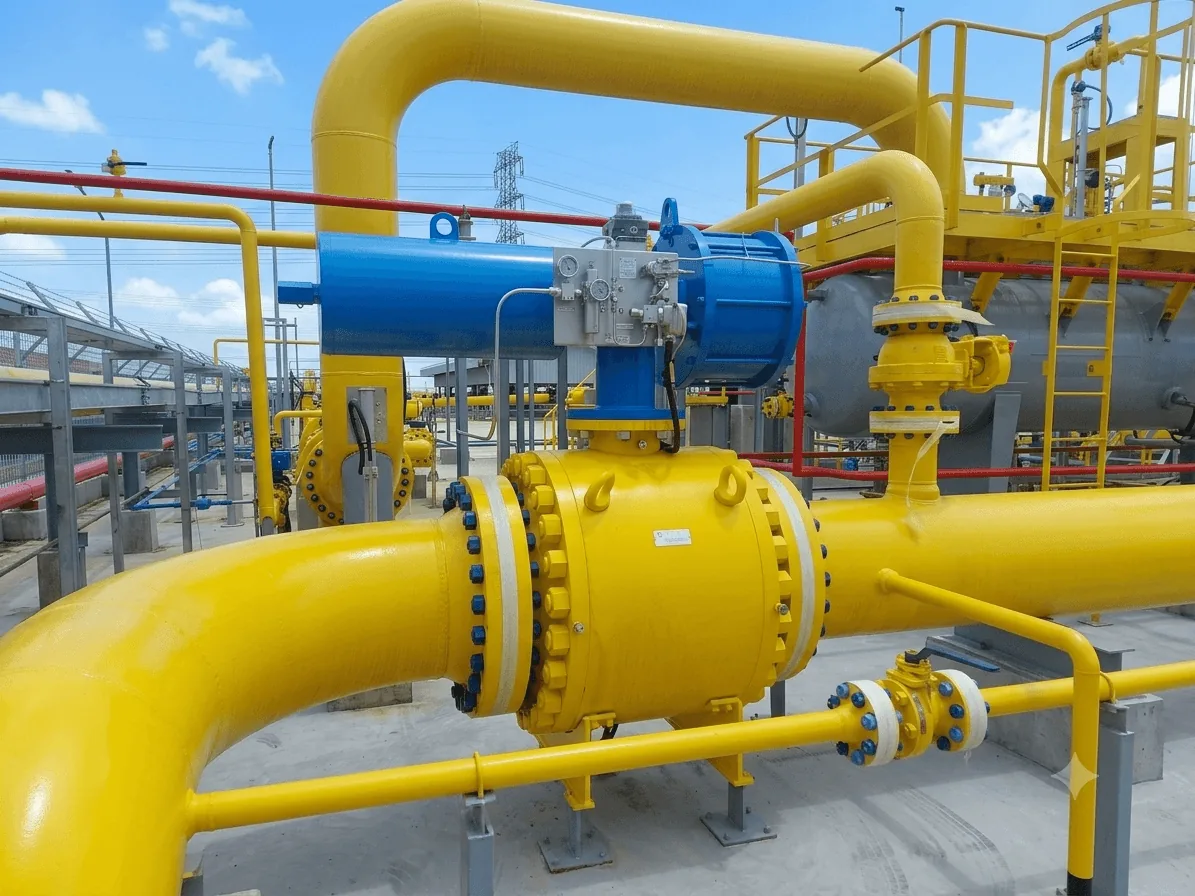 Actuated shutdown valve installed on the Cirebon–Semarang gas transmission line